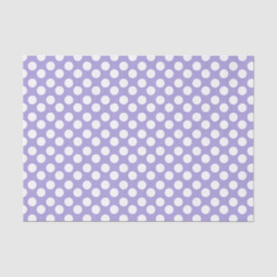 Seda Lenço de papel roxo e branco das bolinhas