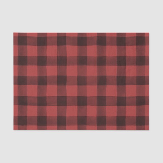 Seda Lenço de papel rústico da xadrez do búfalo (Frente )