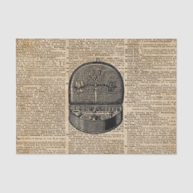 Seda Lenço de papel Sewing da arte 10lb do dicionário (Frente )