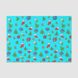 Seda Lenço de papel tirado mão do Natal