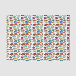 Seda Lenço de papel tropical dos peixes do aquário