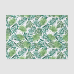 Seda Lenço de papel verde tropical da folha