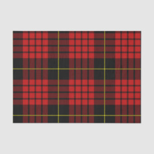 Seda Lenço de papel vermelho do Tartan
