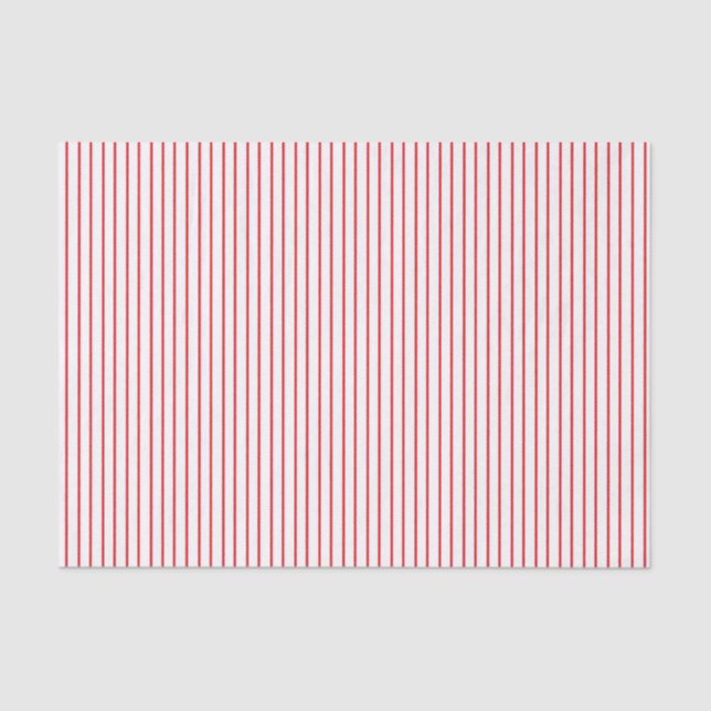 Seda Lenço de papel vermelho e branco das riscas (Frente )