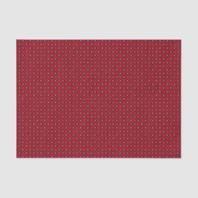Seda Lenço de papel vermelho e Dourado chique do teste (Frente )
