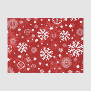 Seda Lenço de papel vermelho moderno do Natal do floco