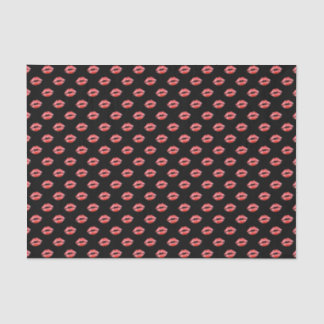 Seda Lenço de papel vermelho preto do presente do batom
