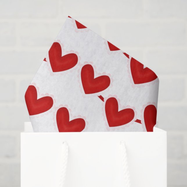 Seda Lenço de papel vermelho telhado do teste padrão do (Sacola de presentes)