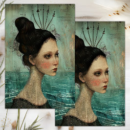 SEDA LETRA DO PAPEL DE TECIDOS DE DECOPÁGIO MARÍTIMO