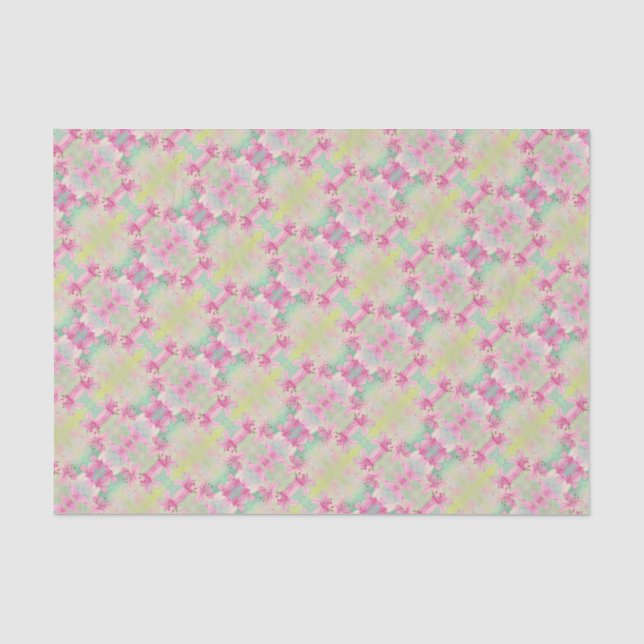 Seda Lírios De Cor De Água Rosa De Papel Tecido (Frente )