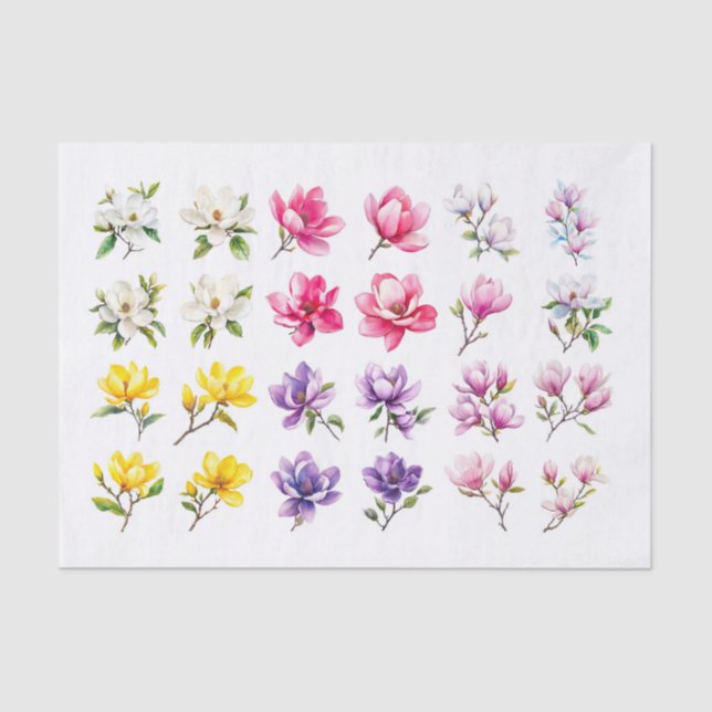 Seda Magnolia - Papel Decoupage de Assormento (Frente )