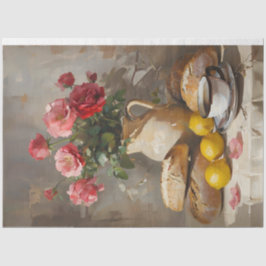 Seda Manhã Chá Com Rosa De Papel Tecidual