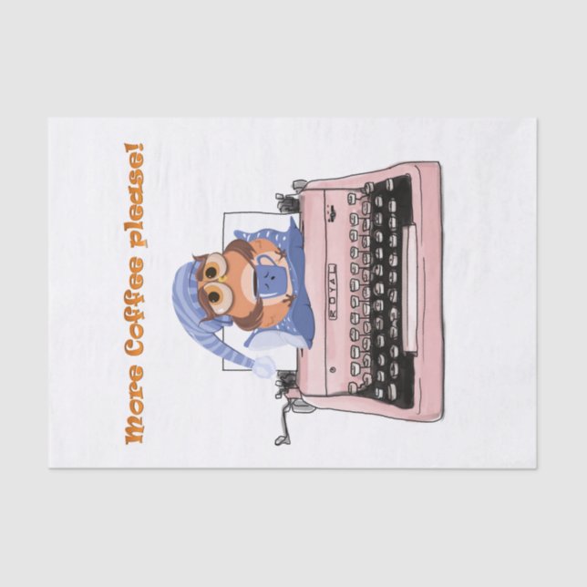 Seda Máquina de escrever rosa em papel tecidual Mais ca (Frente )