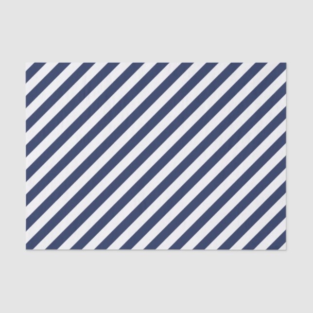 Seda Marinho Diagonal - Papel com Tecido de Stripe (Frente )