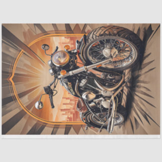 Seda Motobicicleta com papel de tecidos coloridos de fu