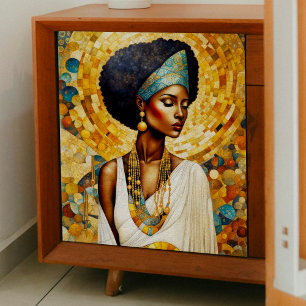Seda Mulher Africana com Papel Tecido de Decoupage do C