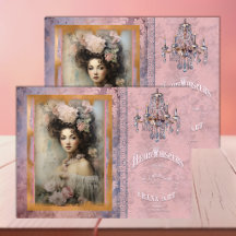 Mulher Vitoriana em Rosa – Papel de Decoupage Tiss