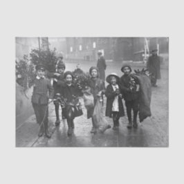 Seda Natais vintages - CRIANÇAS DE Papel Tecido HOLLY 1