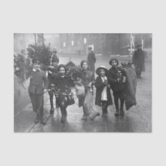 Seda Natais vintages - CRIANÇAS DE Papel Tecido HOLLY 1