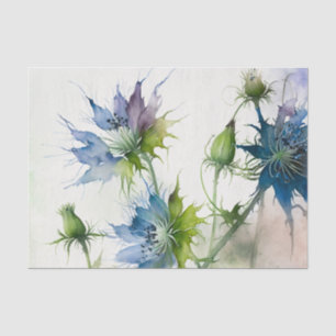 Seda NIGELLA belo papel de dissociação floral azul