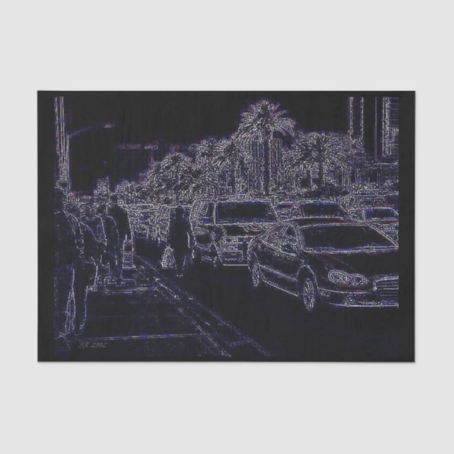 Seda No Tráfego, papel de lenços pretos (Frente )