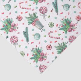 Seda Nome, Peppermint de Papel Tecido Samambaias Gingha