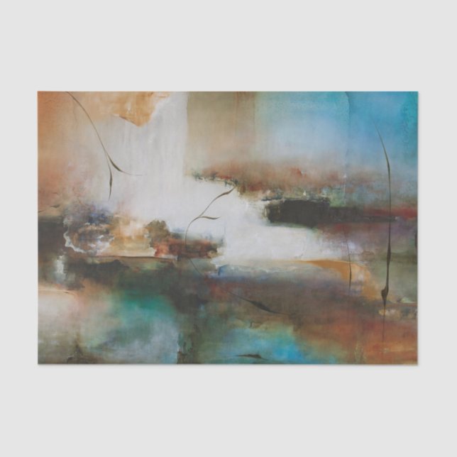 Seda Nuvens de Aquarela abstrato - Papel Tecido (Frente )