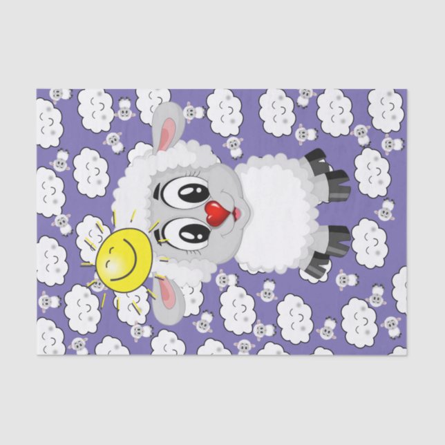 Seda Nuvens de Sol de Ovinos de Papel Tecido (Frente )