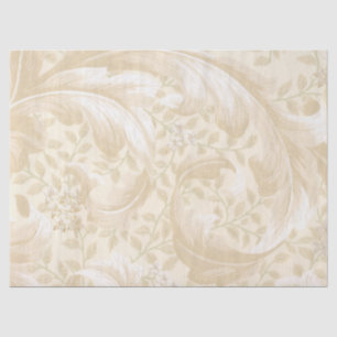 Seda O Acanthus bege delicado sae do lenço de papel