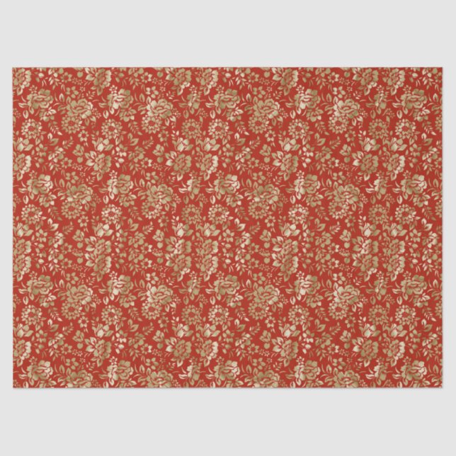 Seda O lenço de papel vermelho do Ouro-Olhar combina as (Frente )