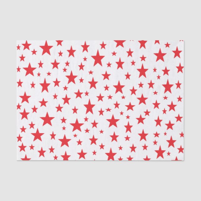 Seda O vermelho Stars o lenço de papel (Frente )