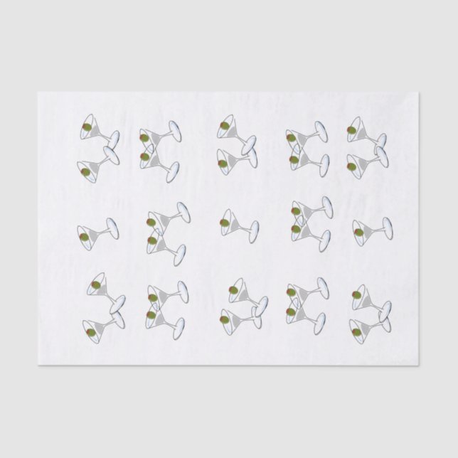 Seda Óculos de Martini de Papel Tecidual (Frente )