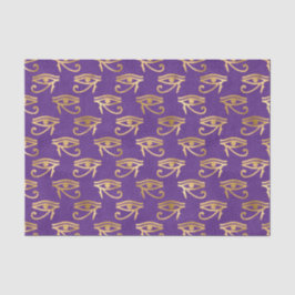 Seda Olho Egípcio Ra, roxo e Dourado, de Papel Tecido