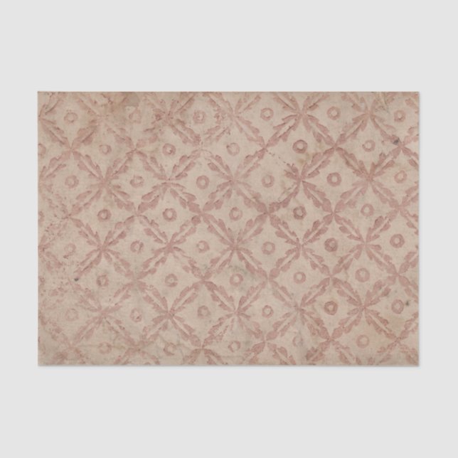 Seda Padrão de Flores e Círculos - Papel de Decoupage (Frente )