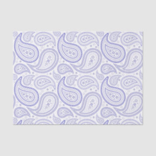 Seda Padrão de Paisley Azul Real no Papel Branco