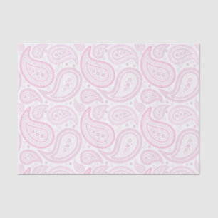 Seda Padrão de Paisley Rosa no Papel Branco