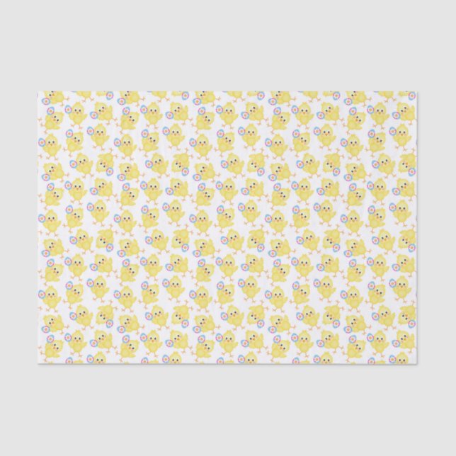 Seda Padrão de Pintinho Amarelo-Cute | Papel para tecid (Frente )