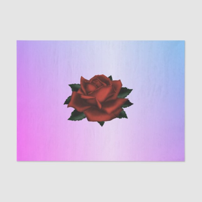 Seda Padrão Floral Simples no Papel de Tecido Roxo (Frente )