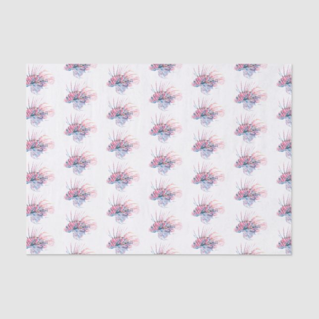 Seda Padrões de papel para tecidos decorativos de peixe (Frente )