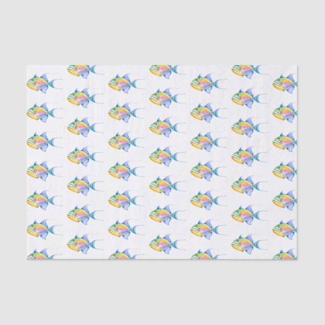 Seda Padrões de papel para tecidos decorativos de peixe (Frente )