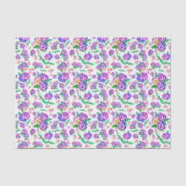 Seda Pansies Papel tecidular de padrão