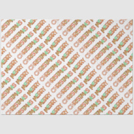 Seda Pão de Gengibre Papel Tecido Feliz de Natal