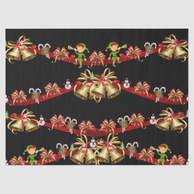 Seda Papais noeis De Papel Tecido De Natal Snowman Elf (Frente )