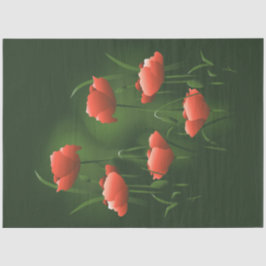 Seda Papas Florais Papoila 2 Papel Tecido de Decoupage