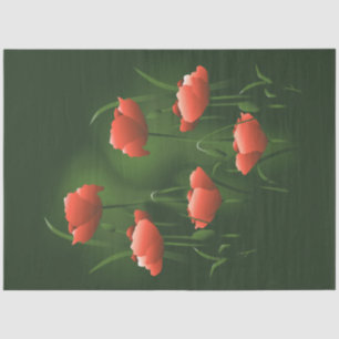 Seda Papas Florais Papoila 2 Papel Tecido de Decoupage