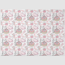 Seda Papel branco, cor-de-rosa e branco, em tecido de g