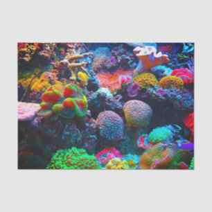 Seda Papel colorido de coral para tecidos do oceano