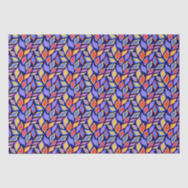 Seda Papel Colorido de Padrão de Folha