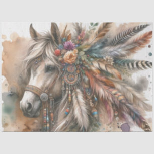 Seda Papel Colorido de Tecido Boho Horse