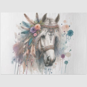 Seda Papel Colorido de Tecido Boho Horse